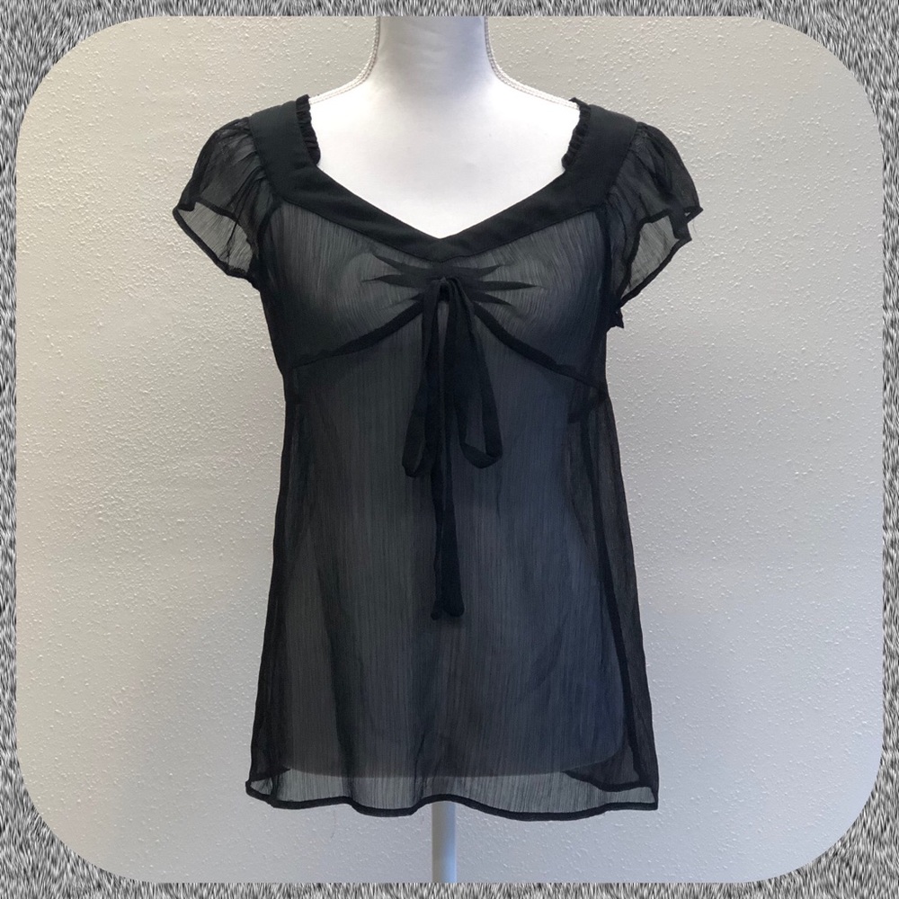 Mossimo Black Sheer Blouse